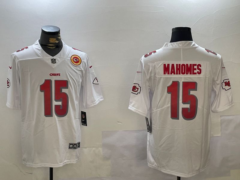 Men Kansas City Chiefs 15 Mahomes White Second generation 2024 Nike Limited NFL Jersey style 2